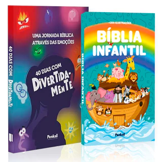 Kit Devocional | 40 Dias Com Divertidamente + Bíblia Infantil Arco-Íris | Explorando a Fé Através das Emoções