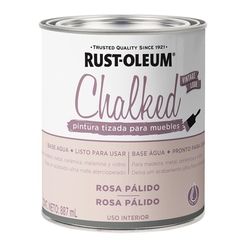 RUST OLEUM CHALKED GIZ ROSA PALIDO LT 887 ML | Shopee Brasil