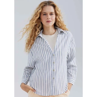 Camisa Feminina Manga Longa Listrada Hering