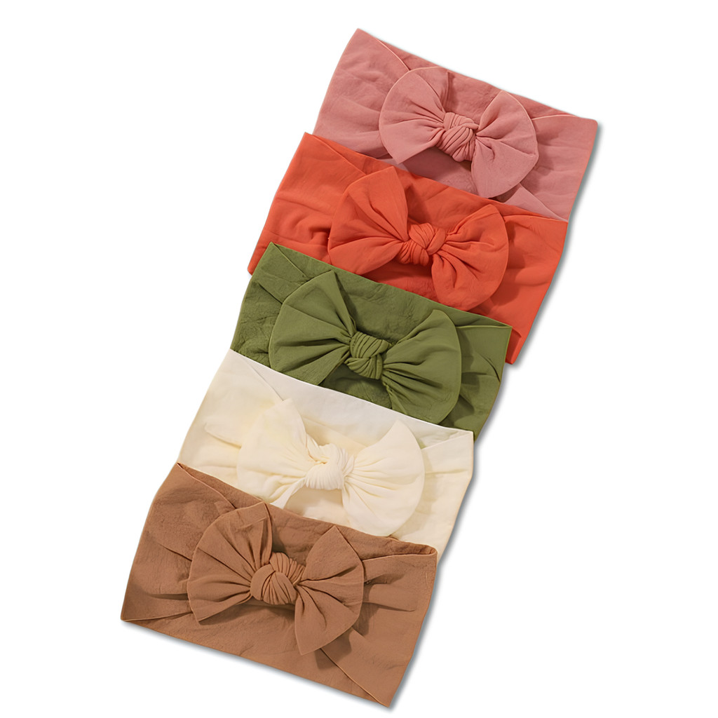 Laços de Bebê Turbante Faixinha Meia de Seda Acessórios Infantis Kit 5 Unidades