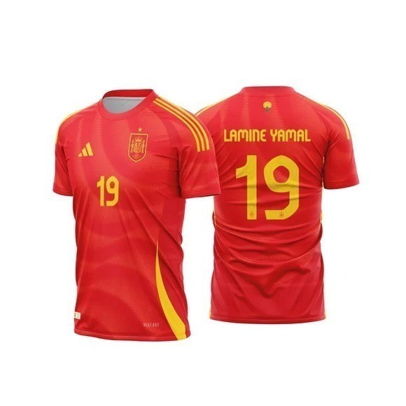24/25 ESPANHA Vermelha Lamine Yamal 19 MAIS VENDIDA Camisa de Time