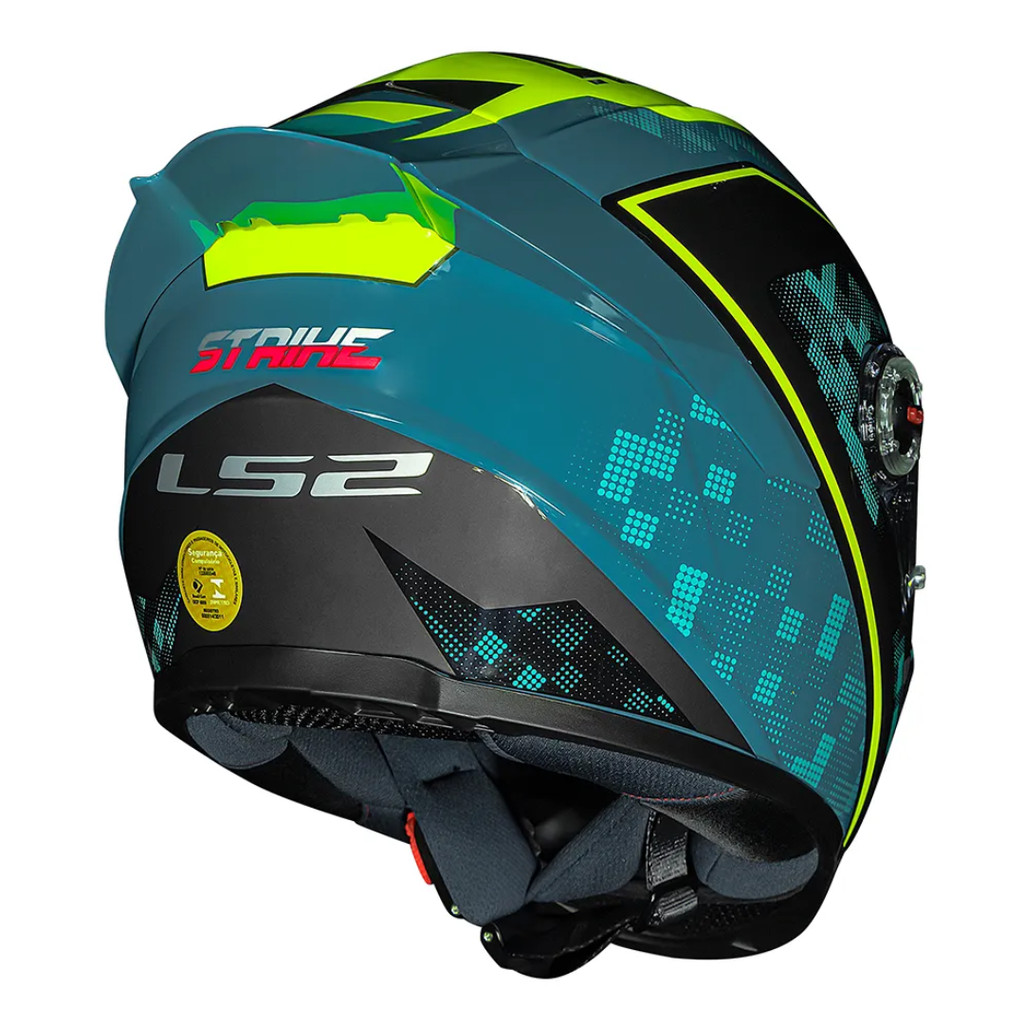 Capacete LS2 FF358 S Striker Blue HV Yellow | Shopee Brasil