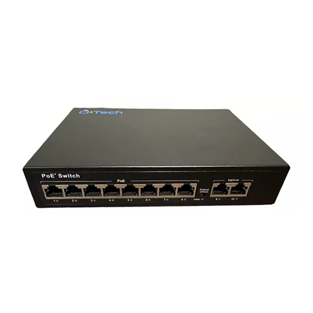 Switch POE 8p 10/100 O-Tech HOE3038 + 2p 10/100 UpLink 15,4w