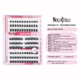 NewShow Cílios Postiços Auto Adesivos – Cílios Fio a Fio Naturais para Extensão--Tufos sem Nó em Oferta na Shopee