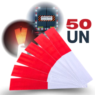 Faixa Refletiva Parachoque 50un Branco e Vermelho Para Caminhão