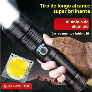 Lanterna Super Potente T9 P50 Tática Mais Forte Do Mundo Potente Sitio Fazenda Acampamento Camping Segurança