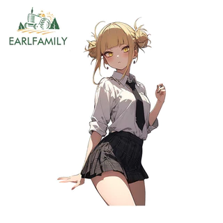 EARLFAMILY 13cm My Hero Academia Himiko Toga Car Sticker Capacete De Frigorífico SUV Decalque De Vinil À Prova De Arranhões Personalidade De D'água Protetor De Porta De Carro