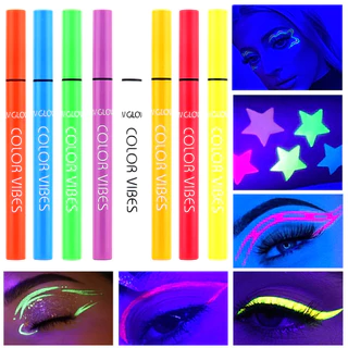 Delineador de olhos fluorescente de Halloween uv glow Body Paint Pen Party Cor fosca à prova d'água Luminoso