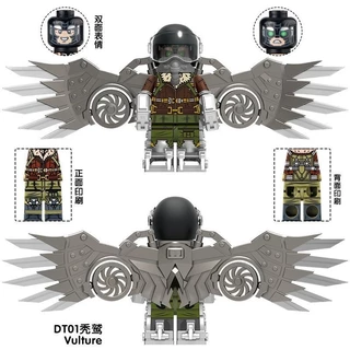 Super-herói Compatível Lego Marvel Homem-Aranha Villain Vulture Assembled Building Block Minifigure Toy