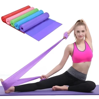 Kit 4 Faixas Elásticas 150cm para Yoga Alongamento Exercícios e Treino