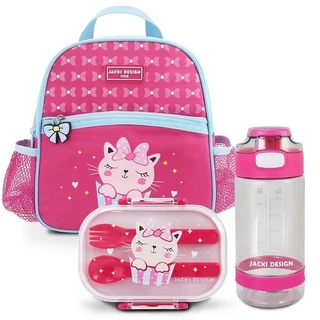 Conjunto Lancheira Térmica Infantil e Pote p/ Lanche de 2 Andares Infantil com Garrafa