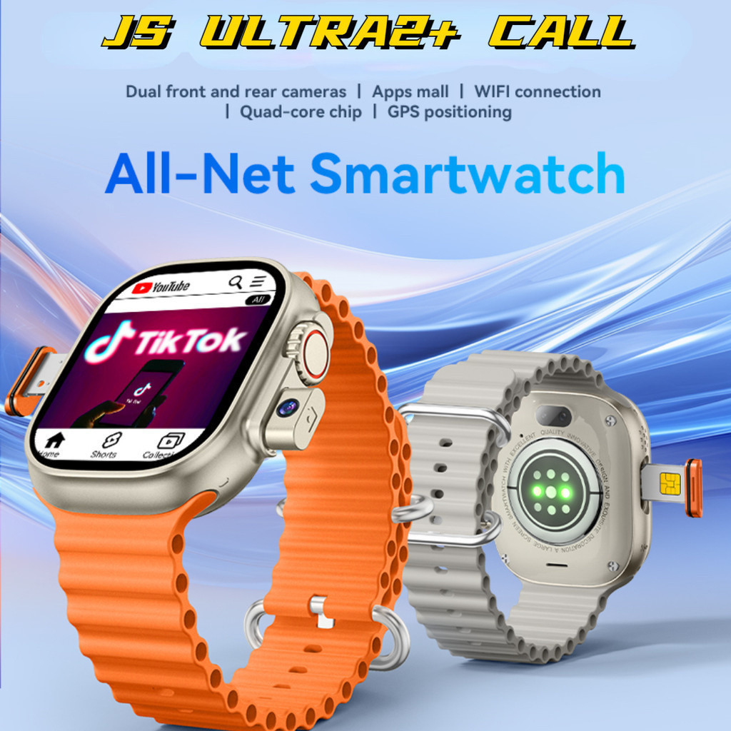 JS Ultra2 + CALL AMOLED 4G Smartwatch Suporte Cartão SIM Duas Câmeras Com Wifi 2GB RAM 16GB ROM Download APP Jogo Android Smart Watch