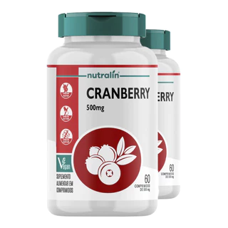Kit 2x Cranberry 500mg Nutralín Proantocianidinas 3mg 60 comp./Made in Usa