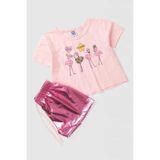 Conjunto Feminino Infantil Flamingo
