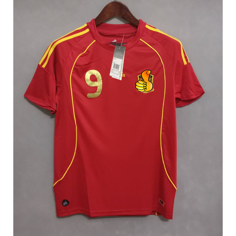 2008 Espanha TORRES Personalizado David Villa Casa Vintage Futebol Uniforme T-Shirt Retro Camisa 29XC