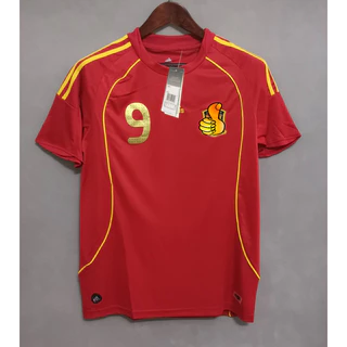2008 Espanha TORRES Personalizado David Villa Casa Vintage Futebol Uniforme T-Shirt Retro Camisa 29XC