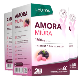 Kit 3x Amora Miúra Premium Lauton 60 Comprimidos
