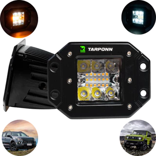 Farol Auxiliar De Embutir Led Duas Cores Strobo Off Road Tarponn