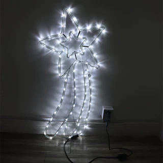 Pisca Estrela Cadente Natal decorativo Natalino Mangueira Interna e Externa Branco Frio 127v