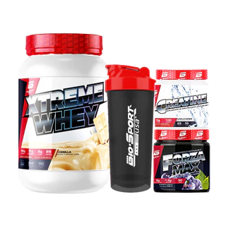 Kit Whey Protein Xtreme 908g + Creatina Max 150g + Pré-Treino Forza 300g + Coquet - Bio Sport USA em Oferta na Shopee