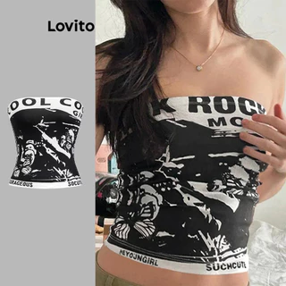Lovito Regata com estampa de figura casual para mulheres L104ED577