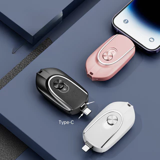Carregador de Celular Bateria Portátil Mini Chaveiro Powerbank Tipo-C Iphone Lightning 1500mAh Carregamento Rápido em Oferta na Shopee
