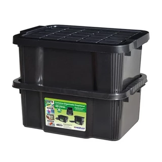 Kit Caixas Organizadora 15l, 25l, 40l Grande C/Tampa e Trava Cesto para Brinquedos e Multiuso