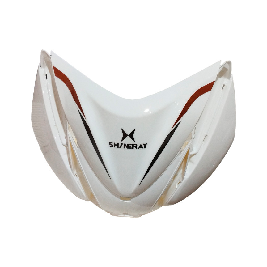 CARENAGEM FRONTAL BRANCA COM ADESIVO MARROM SHINERAY JET 50 S / JET 125 SS
