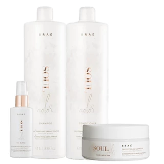 Kit BRAE Soul Color Hidratacao e Finalizacao Completa (4 Produtos)