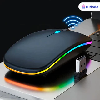Mouse Sem Fio Recarregável Led RGB Clique Silencioso 2.4 Ghz Ergonômico Gamer Home Office