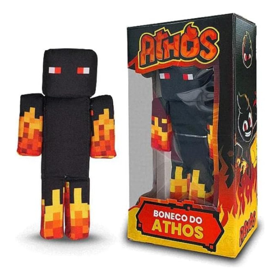 Cosmo Kids Minecraft Boneco Athos Youtuber Streamers Espuma 35 Cm ...