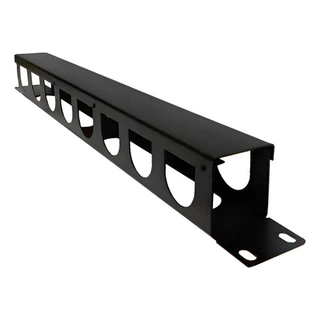 Guia organizador de Cabos 1U Horizontal Fechada Padrão rack de servidor 19" Preta -