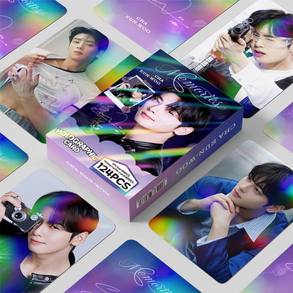 92-124 Unidades/Caixa Ator Coreano Cha Eun Woo Memories Photocards