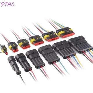 Conector Elétrico STAC Para Carro Unidade De Plug-In Motocicleta 1P 2P 3P 4P 5P 1 2 3 4 5 6 Way Chicote De Arame Macho E Fêmea Fio Adaptador