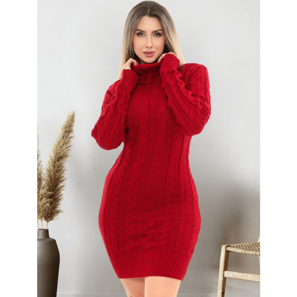 Como Usar Vestido Tricot Vestido De LÃ£ Manga Longa Com Bota