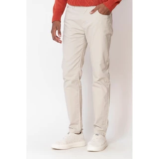 Calça Masculina Sarja Slim New Space Polo Wear Bege Claro