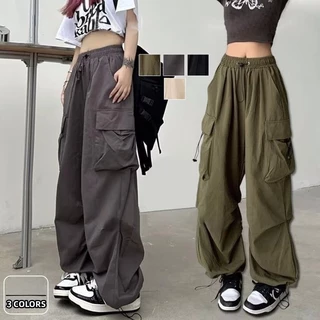 Calça De Carga De Verão Jogger Para Mulheres De Cintura Alta Casual De Perna Larga