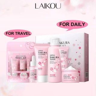 Japan Sakura Conjunto De Tratamento Branqueador Da Pele 5pcs + 4pcs 【 LAIKOU 】 Hydrating Pontos De Desbotamento Reduzem As Rugas