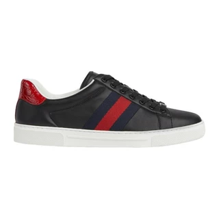 G ucci 2024 novos sapatos masculinos ACE preto clássico fita de renda baixa 7OLX tênis SNGZ