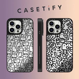 CASETIFY Linha Fofa Gato Crocodilo Espelho De Caixa De Proteção Dura Para iPhone 15 Pro Max 14 Plus 13 ProMax 12 12Pro 11 Telefone À Prova De Choque Protetora Com Borda Macia
