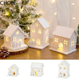 CHOFI Christmas LED Light House , Mini Castelo Luminoso Brilhante , Criativo Com Snowflake White Desktop