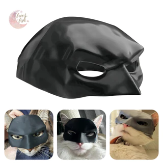 Cat Costume Accessory Ear Mask Black Halloween Half Face with Holes for Cosplay Bat Inspired Design for Southeast Asian Buyers