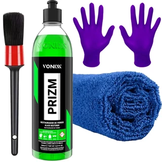 Kit Prizm Limpeza De Chuva Ácida Restaurador De Vidros Vonixx 500ml Toalha Pincel Luva em Oferta na Shopee
