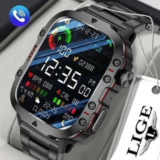 Lige novo estilo relógio esportivo relógio inteligente masculino à prova dwaterproof água Bluetooth chamada 420mAh monitoramento de saúde IP68 à prova dip68 água