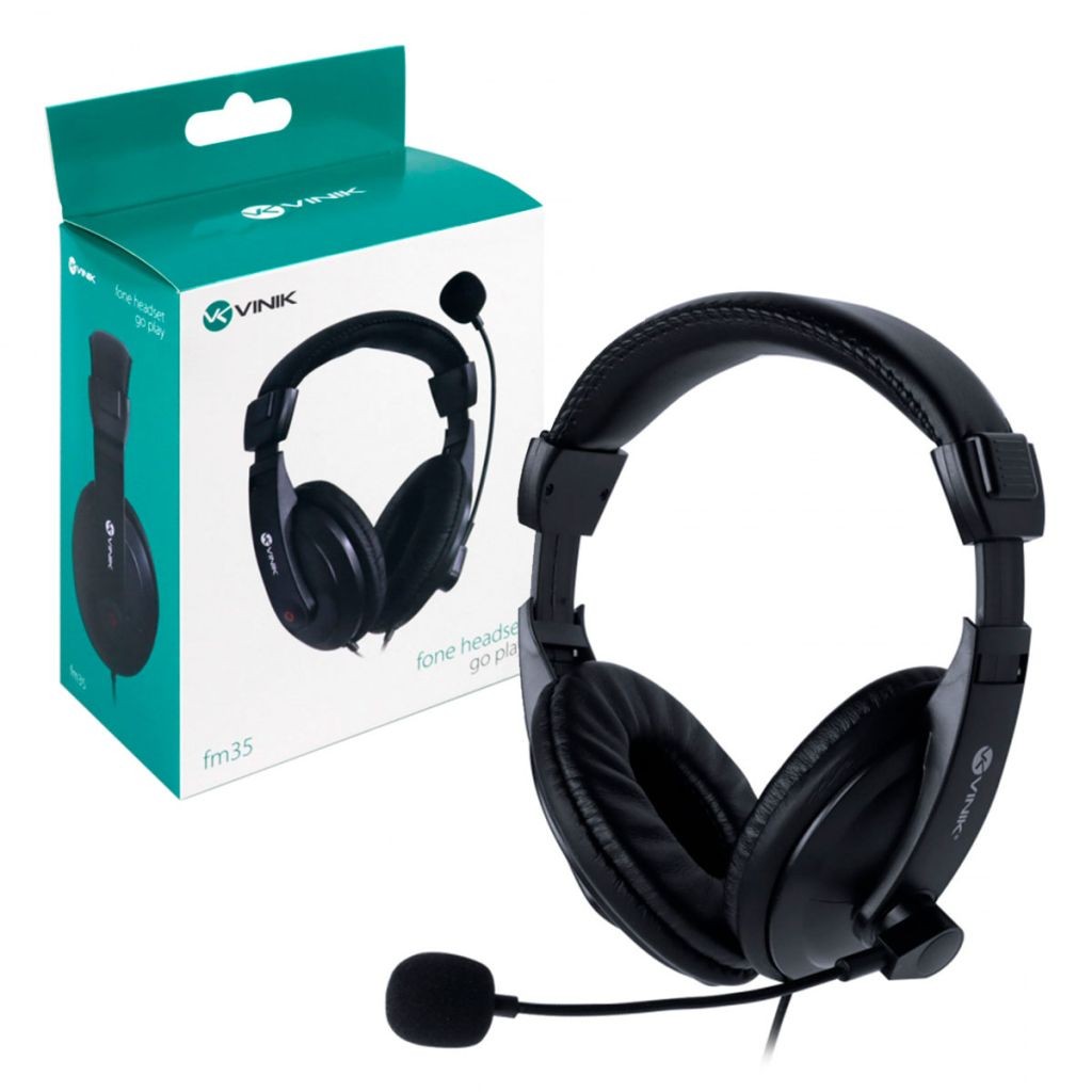 Headset Vinik Go Play FM35, P2 3.5mm, Microfone Omnidirecional, Preto ...