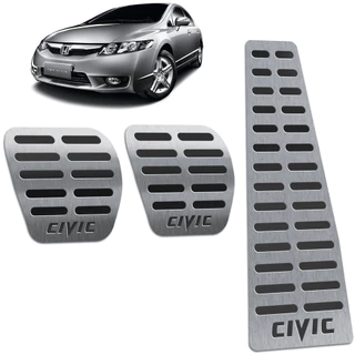 Pedaleira Civic 06/11 Manual Aço Inox - Não fura o pedal