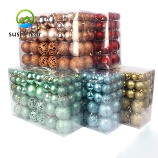 SUSBR Conjunto De Bolas De Natal , 100 Peças , 8cm , 18 Cores , Árvore Enfeites De Plástico Suspensáveis Da Moda Para Casa
