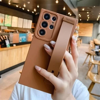 Para Samsung S25 Ultra S24 23 22 Plus O Novo Silicone Líquido Alça De Pulso Titular Caso Do Telefone Capa Macia À Prova 