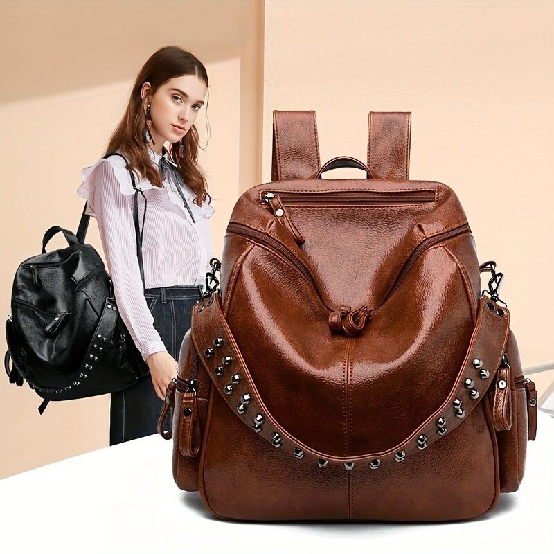 Mochila Feminina Grande Carteira De Couro Da Moda Para Mulheres Bolsa ...