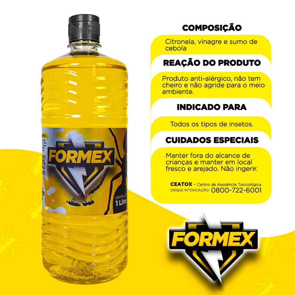 Formex Natural 1 Litro Controle de Formigas e Insetos + Borrifador ...